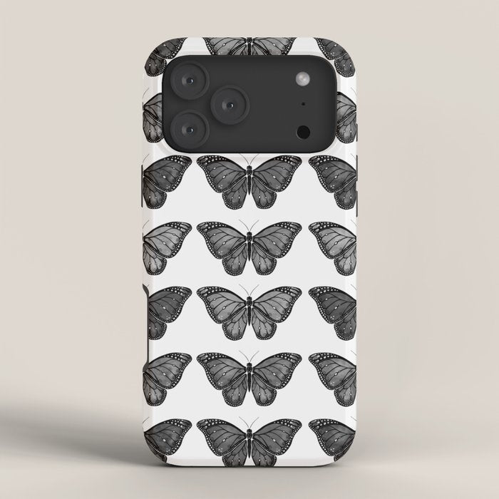 Monarch Butterfly - Black and White iPhone Case Gallery Image 4