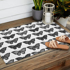 Monarch Butterfly - Black and White Outdoor Rug Gallery Image 2