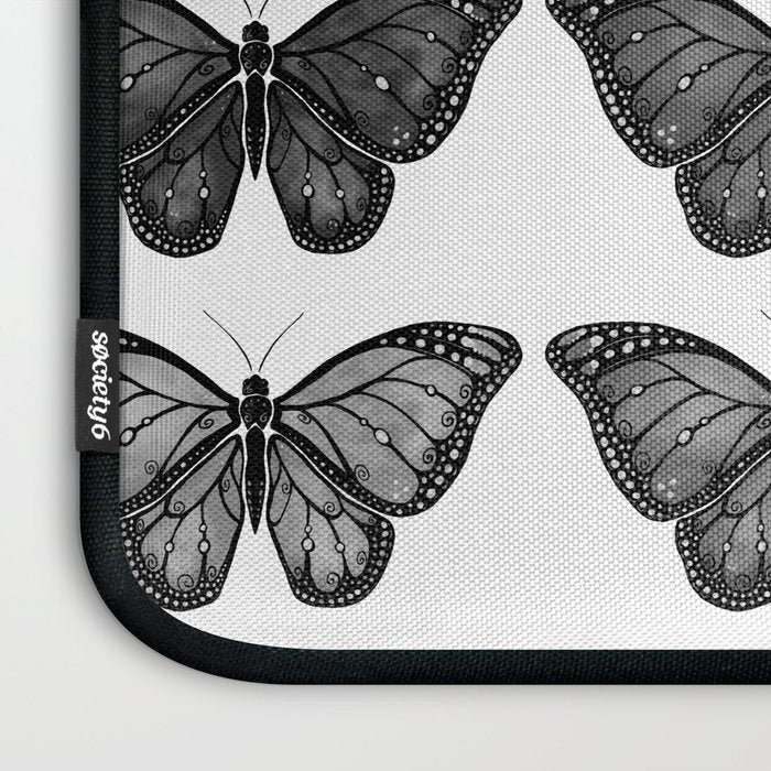 Monarch Butterfly - Black and White Laptop Sleeve Gallery Image 3