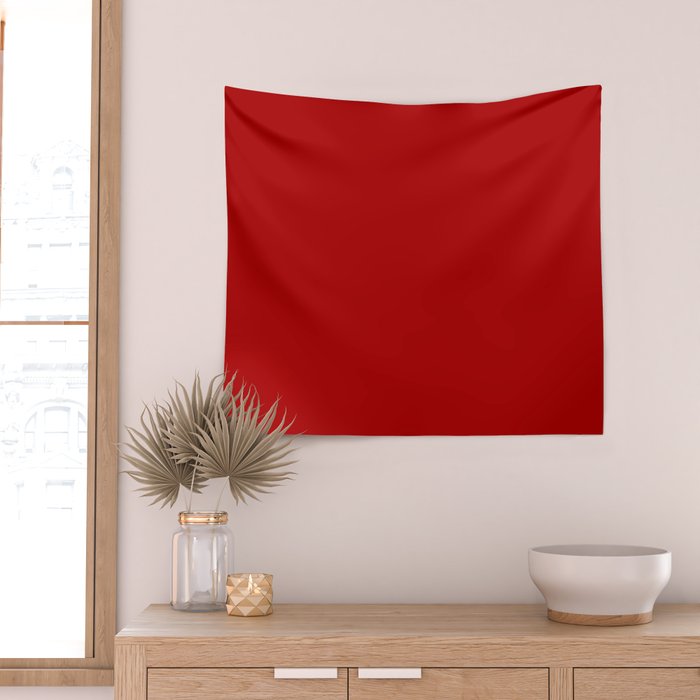 Chili Pepper Red - Solid Color Collection Wall Tapestry Gallery Image 2