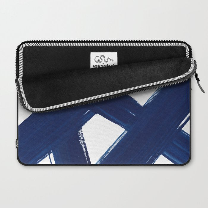 Indigo Abstract Brush Strokes | No. 3 Laptop Sleeve Gallery Image 2
