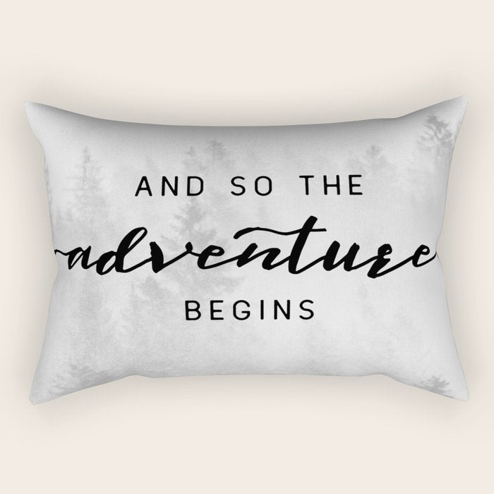 And So The Adventure Begins Rectangular Pillow Gallery Image 1