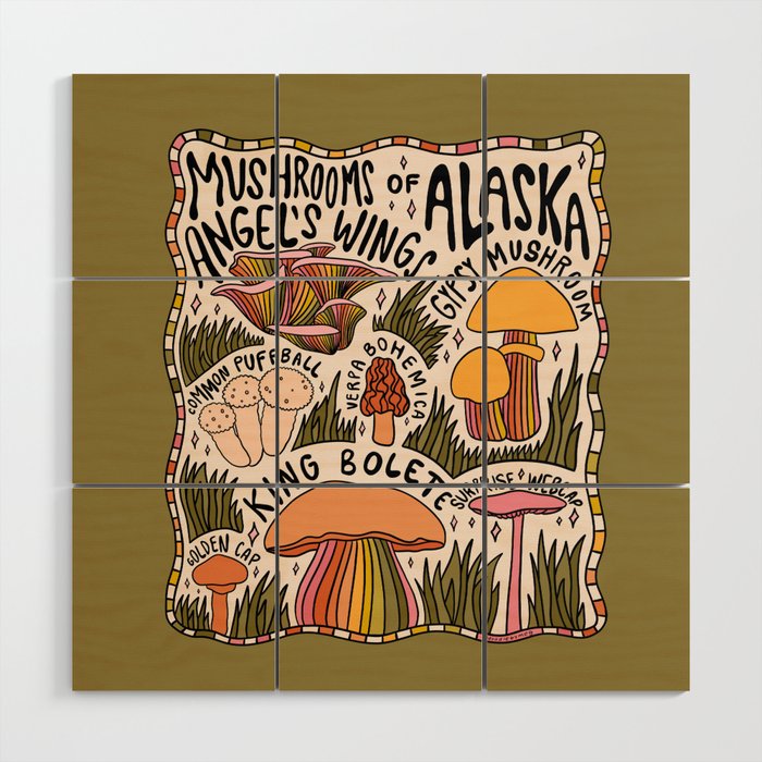Mushrooms of Alaska Wood Wall Art Gallery Image 1