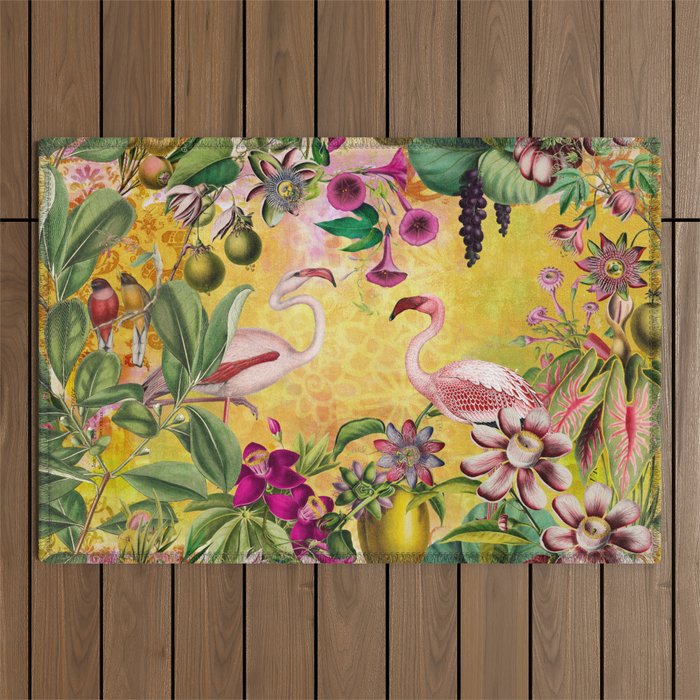 Tropical Flamingo Island Outdoor Rug Gallery Image 1