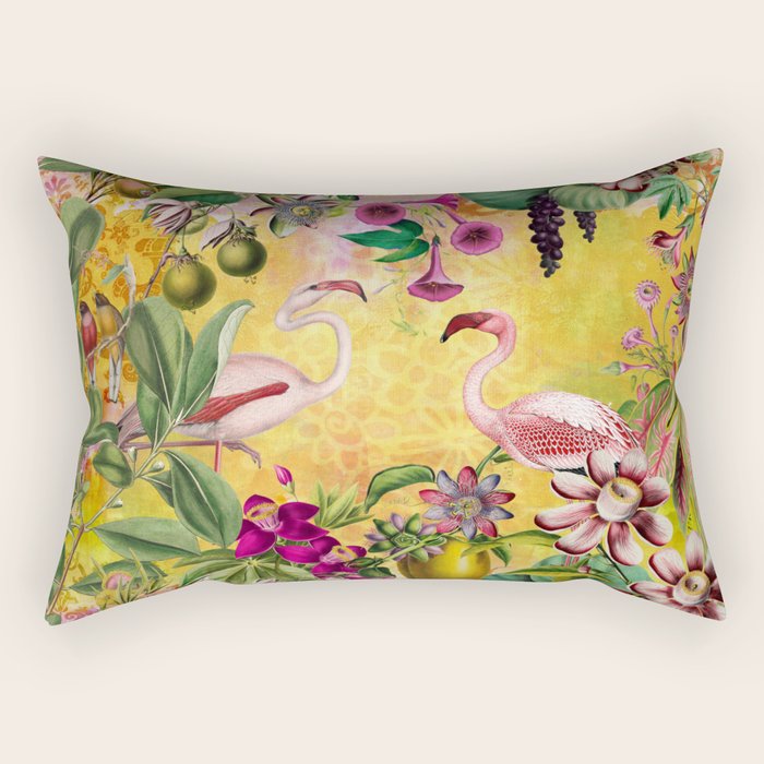Tropical Flamingo Island Rectangular Pillow Gallery Image 1