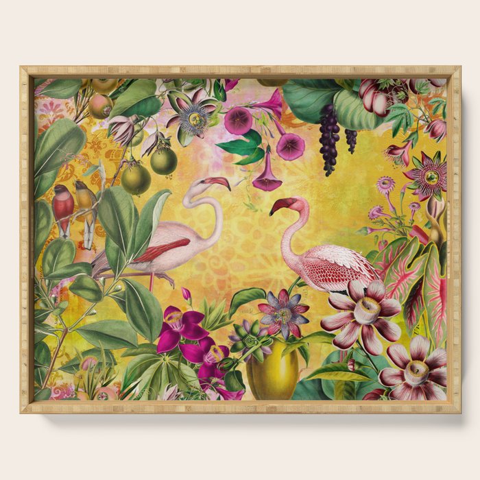Tropical Flamingo Island Serving Tray Gallery Image 1