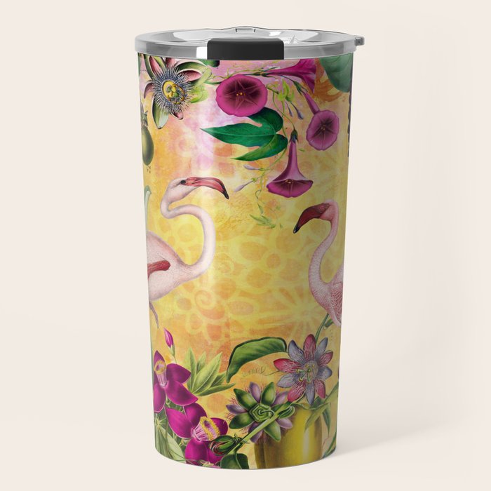 Tropical Flamingo Island Travel Mug Gallery Image 1
