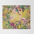 Tropical Flamingo Island Throw Blanket Gallery Image 2