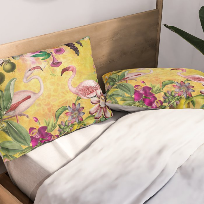 Tropical Flamingo Island Pillow Sham Gallery Image 2