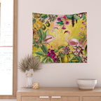 Tropical Flamingo Island Wall Tapestry Gallery Image 2