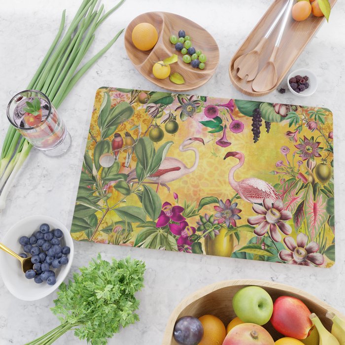 Tropical Flamingo Island Cutting Board Gallery Image 2