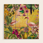 Tropical Flamingo Island Wood Wall Art Gallery Image 1