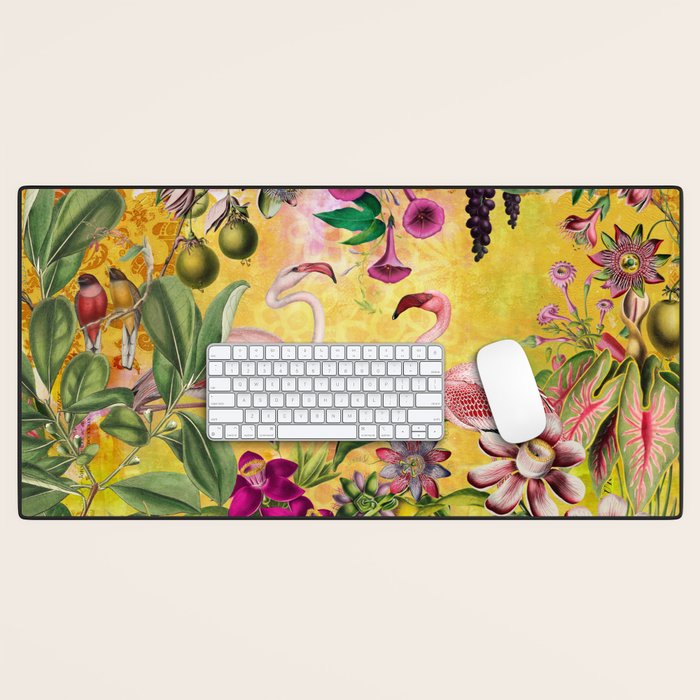 Tropical Flamingo Island Desk Mat Gallery Image 1