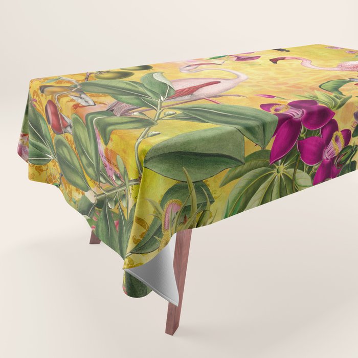 Tropical Flamingo Island Tablecloth Gallery Image 1