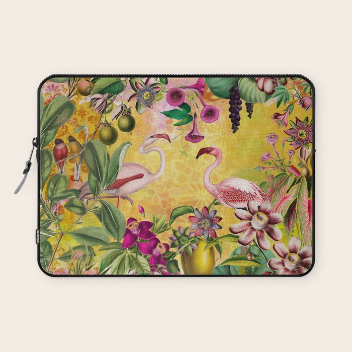 Tropical Flamingo Island Laptop Sleeve Gallery Image 1