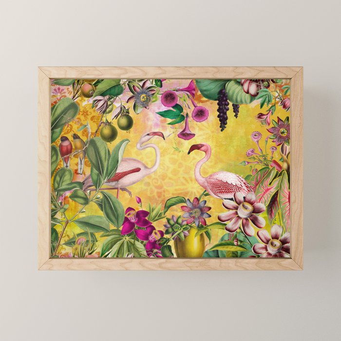 Tropical Flamingo Island Mini Art Print Gallery Image 1