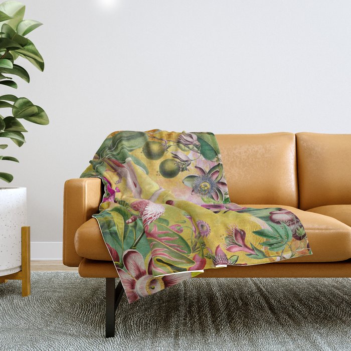 Tropical Flamingo Island Throw Blanket Gallery Image 1