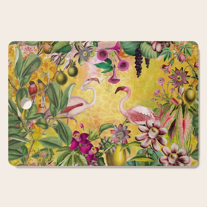Tropical Flamingo Island Cutting Board Gallery Image 1