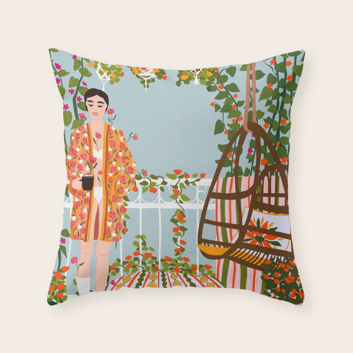 morning coffee Throw Pillow Gallery Image 1