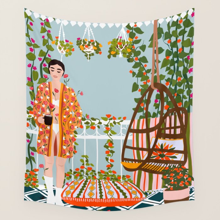 morning coffee Wall Tapestry Gallery Image 4