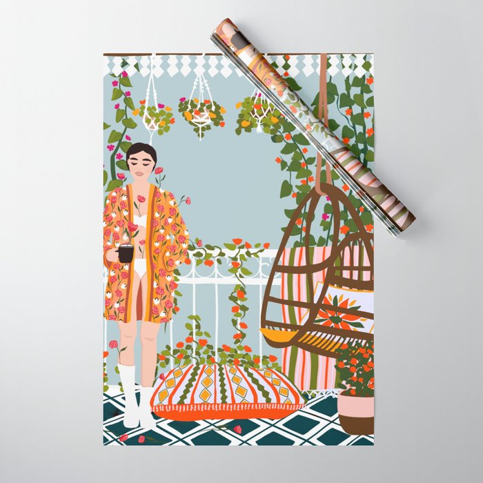 morning coffee Wrapping Paper Gallery Image 1