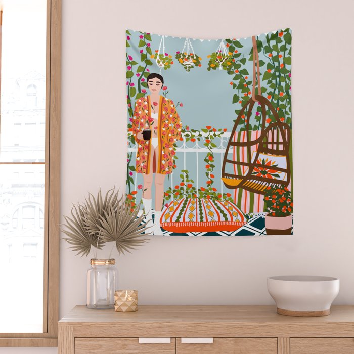 morning coffee Wall Tapestry Gallery Image 2