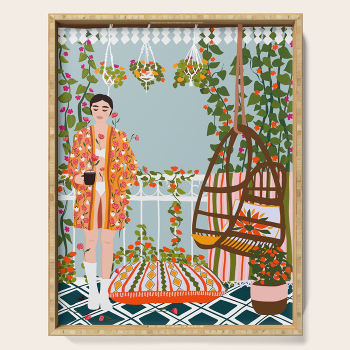 morning coffee Serving Tray Gallery Image 1