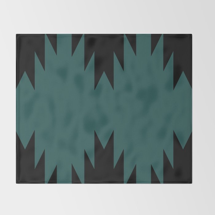 Geometric Southwestern Minimalism - Teal Green Throw Blanket Gallery Image 2