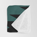 Geometric Southwestern Minimalism - Teal Green Throw Blanket Gallery Image 3