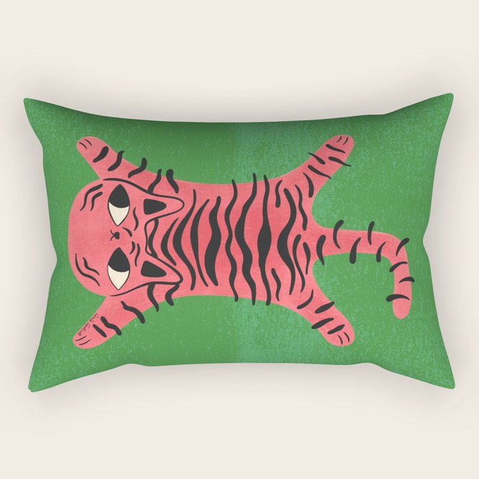 Silly Cat Rug Rectangular Pillow Gallery Image 1