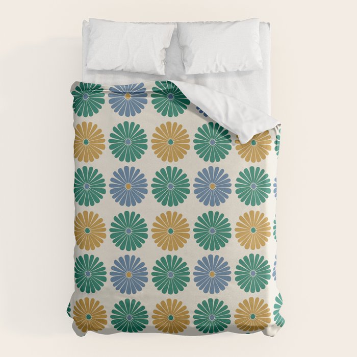 Retro Summer Daisies X Duvet Cover Gallery Image 1