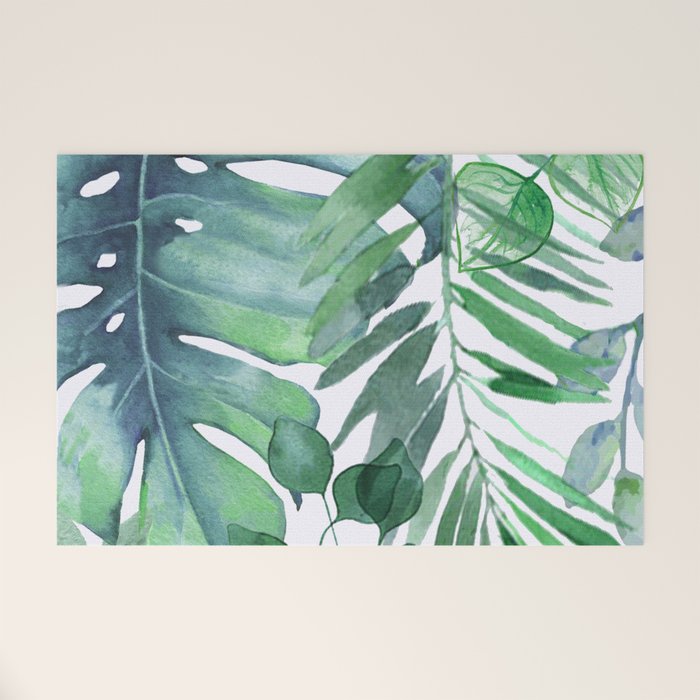 Tropical  Leaves Welcome Mat Gallery Image 1