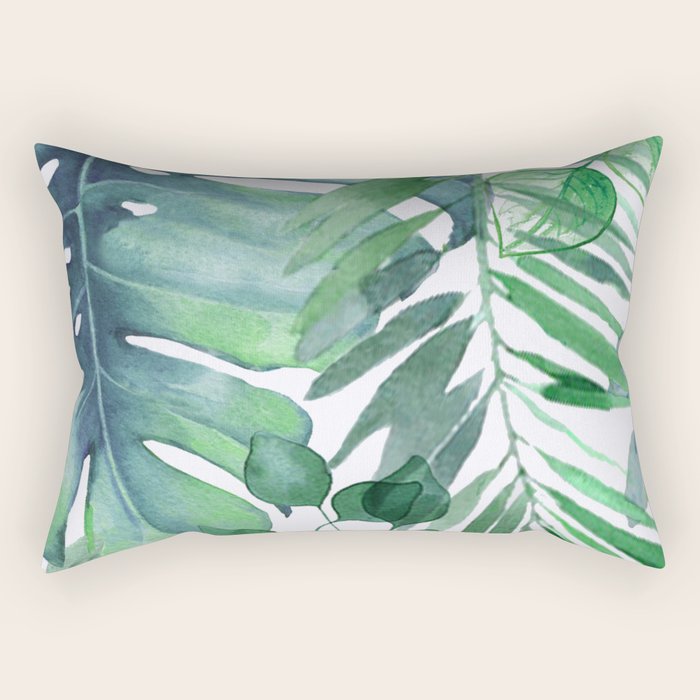 Tropical  Leaves Rectangular Pillow Gallery Image 2