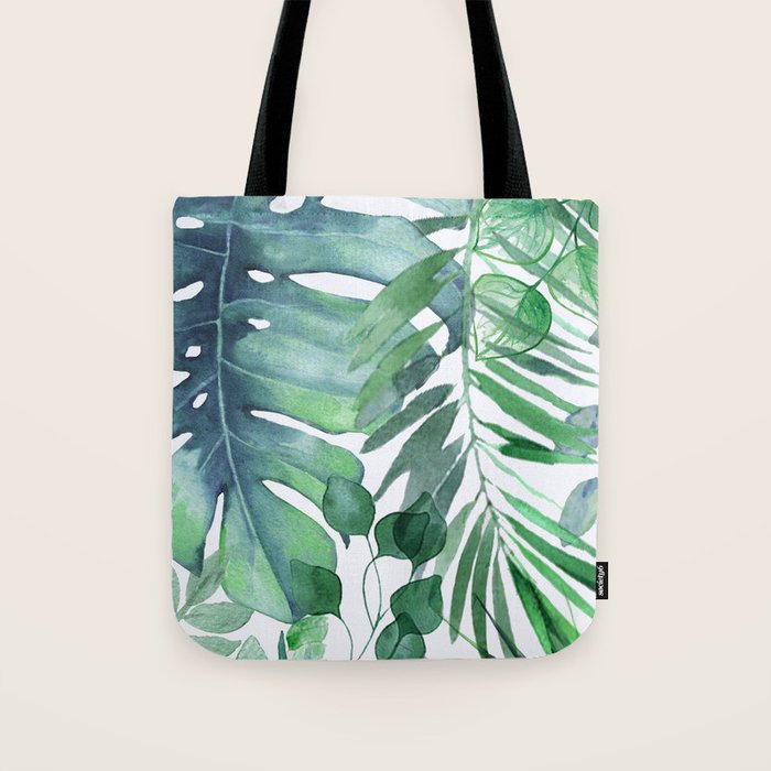 Tropical  Leaves Tote Bag Gallery Image 1