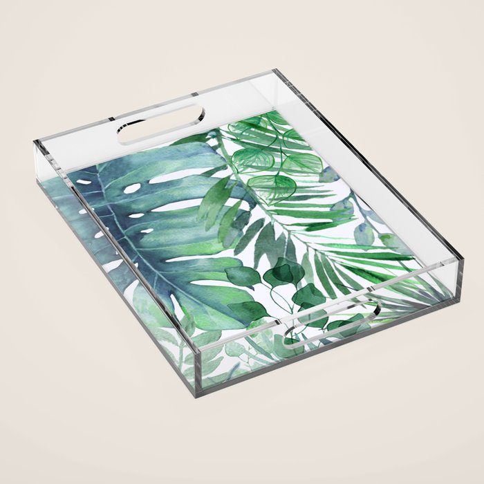 Tropical  Leaves Acrylic Tray Gallery Image 1