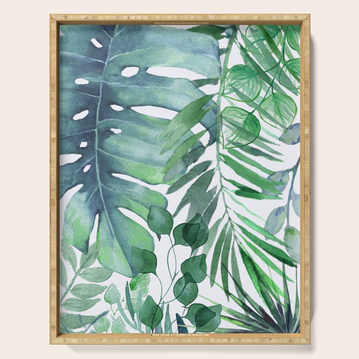 Tropical  Leaves Serving Tray Gallery Image 1