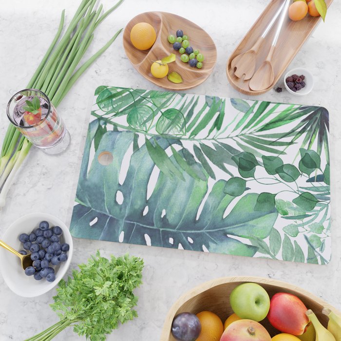 Tropical  Leaves Cutting Board Gallery Image 2