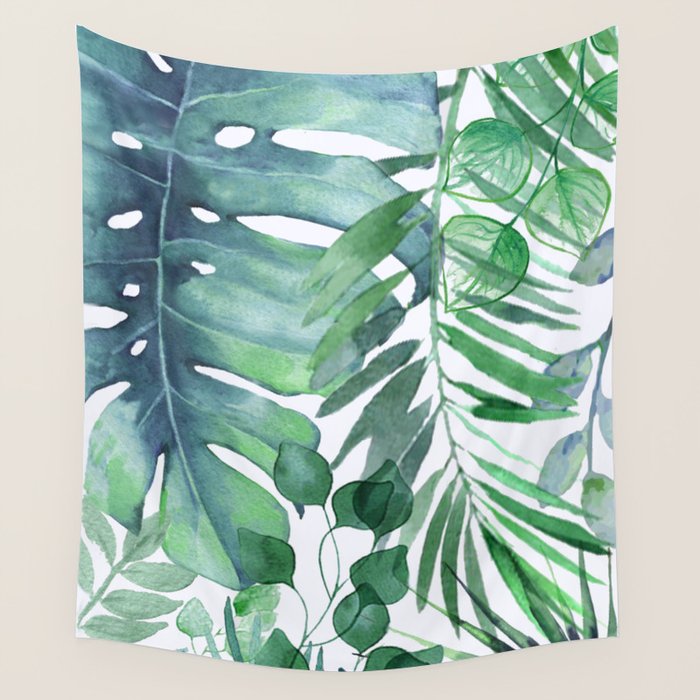 Tropical  Leaves Wall Tapestry Gallery Image 4