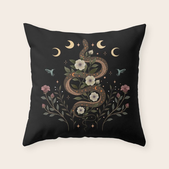 Serpent Spell Throw Pillow Gallery Image 1