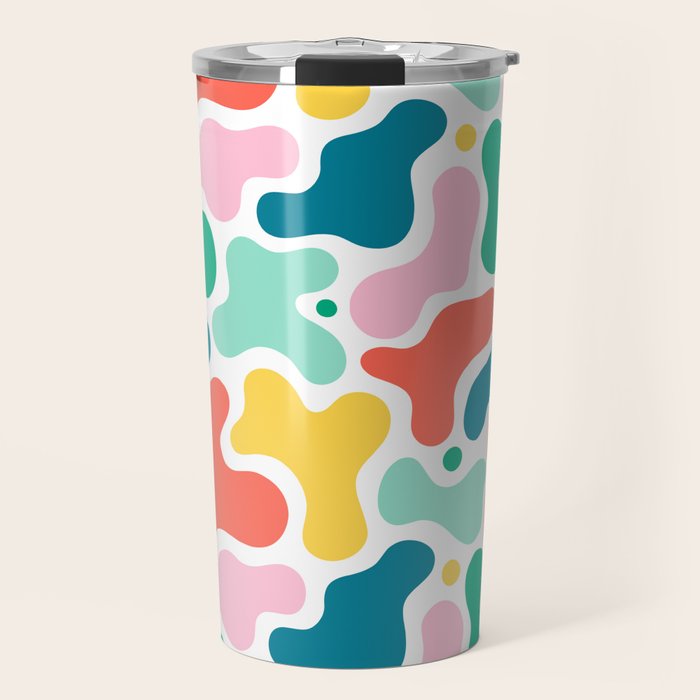 Colorful abstract art shape pattern Travel Mug Gallery Image 1