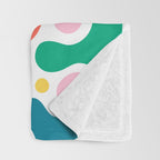 Colorful abstract art shape pattern Throw Blanket Gallery Image 3