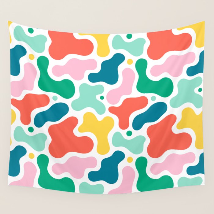 Colorful abstract art shape pattern Wall Tapestry Gallery Image 4