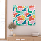 Colorful abstract art shape pattern Wall Tapestry Gallery Image 2