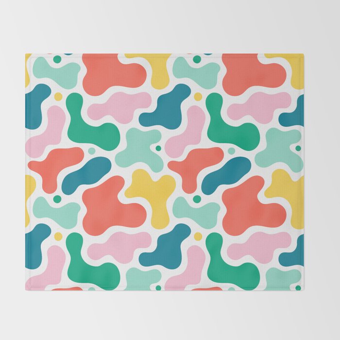 Colorful abstract art shape pattern Throw Blanket Gallery Image 2