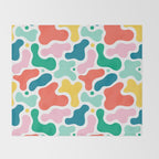 Colorful abstract art shape pattern Throw Blanket Gallery Image 2