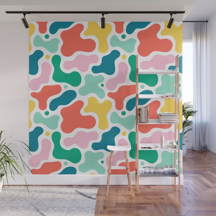 Colorful abstract art shape pattern Wall Mural Gallery Image 1