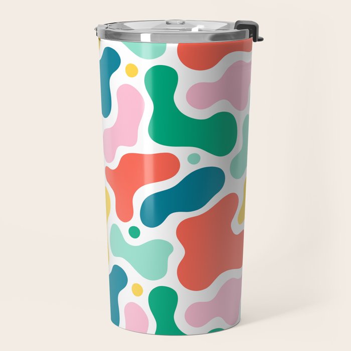 Colorful abstract art shape pattern Travel Mug Gallery Image 2