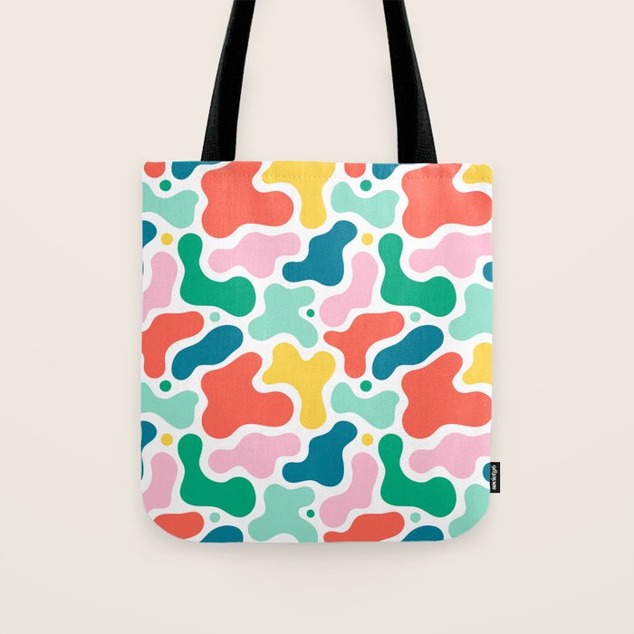 Colorful abstract art shape pattern Tote Bag Gallery Image 1
