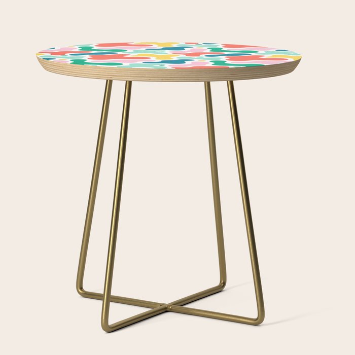 Colorful abstract art shape pattern Side Table Gallery Image 1