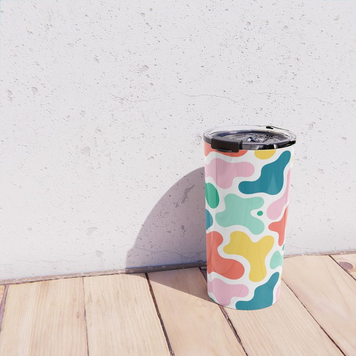 Colorful abstract art shape pattern Travel Mug Gallery Image 4